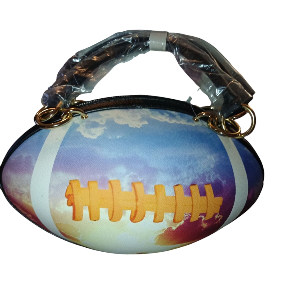 NWT Sky Print Football Crossbody Bag in Multicolor